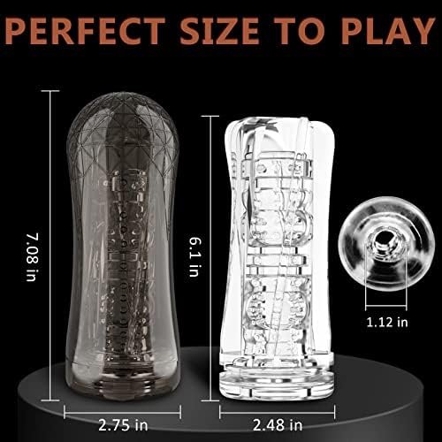 Manual Tpe Male Masturbators, Male Stroker With 3D Texture Penis Ejaculation Masturbation Sleeve Portable Pocket Toy For Massage Blowjob Sex Toys For Men - Image 2