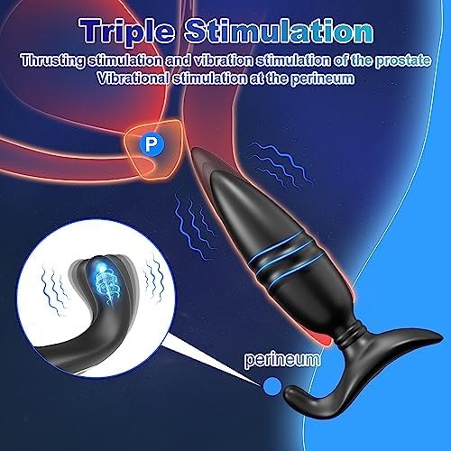Thrusting Anal Vibrator Prostate Massager, Long Distance Bluetooth App & Remote Control Butt Plug, Rechargeable Anal Sex Toy With 9 Thrusting & Vibrating Modes, Male Gay Sex Toys Adult Sex Toys - Image 3