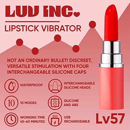 New Luv Inc Lipstick Vibrator Mini Bullet Vibrator For Clit Stimulation, Discreet Mini Vibrator With 10 Speeds Vibration, Rechargeable Silicone Sex Toy Waterproof G-Spot For Women & Couples (Coral) - Image 3
