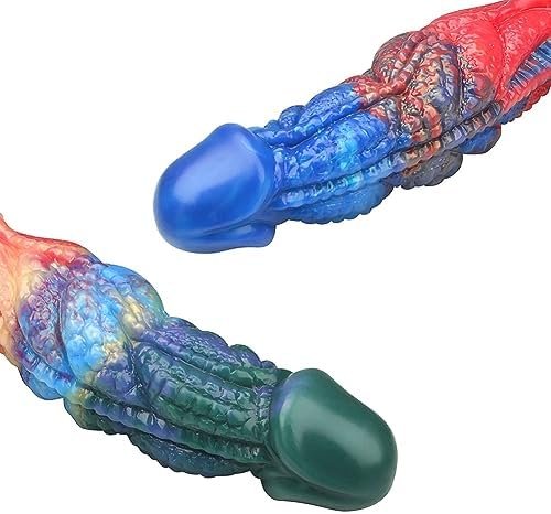 Double Ended Dildo Realistic Dual Side Penis Liquid Silicone Long Anal Plug G Spot Stimulation Prostate Massager Couple Gay Lesbian Adult Sex Toy & Games Sex Factory (Mixed Colors) - Image 2