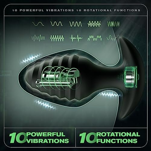 Anal Plug With 10 Rotating And Vibrations Male Sex Toy Anal Toy For Men Gay Pleasure Remote Control Vibrator With Spiral Pattern Prostate Massager For P-Spot Simulation Sevrimet Adult Sex Toys Games - Image 3