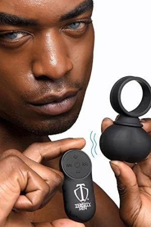 Trinity Vibes Men 28X Vibrating Balls Penis-Ring. Sex Toys For Pleasure & Couples Sex Toy For Adults. Male Vibrating Stimulator, Penis Massager & Erection Enhancer With Remote Control - Large, Black