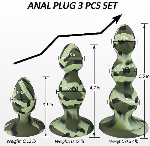 Anal Toy Plug Trainer 3Pcs- Silicone Anal Plug Set For Beginner, Butt Plug Training With Strong Suction Cup Base, Prostate Massager Anal G-Spot Adult Sexy Toys Butt Plugs For Women Man And Couples - Image 2