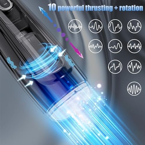 Male-Masturbators Pocket-Pussy Male-Toys Adult-Toys Pocket-Puzzy-Silicone - 2023 Upgraded Trilingual Sexual Moans Male Vibrator With 10 Thrusting&Rotating Modes Blowjob Penis Male Stroker For Men Gift - Image 2