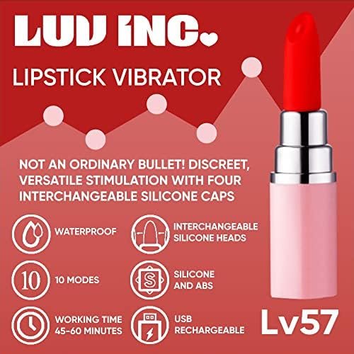 Luv Inc New Lipstick Vibrator Mini Bullet Vibrator For Clit Stimulation, Discreet Mini Vibrator 10 Speeds Vibration, Rechargeable Silicone Sex Toy Waterproof G-Spot Vibrator Women & Couples (Pink) - Image 3