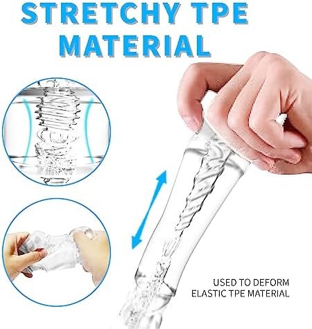 Male Masturbator|Double Opening Masturbator|Male Sex Toys|1Pack Realistic Textured Tunnels|Portable Oral Sex Toys|Penis Masturbation Cup|Transparent Soft And Highly Flexible - Image 3