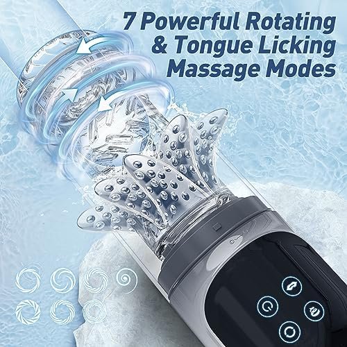 Automatic Male Masturbator - Penis Pump Male Sex Toys For Men Sex Toy Adult Toys Sex Machine Pocket Pussy Male Stroker Male Masturbators With 4 Pump & 7 Sucking & 7 Rotating & 7 Licking & Lcd Display - Image 3