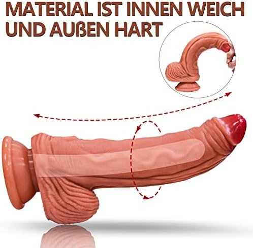 Realistic Dildo, Double Density Texture Silicone Dildo With Strong Suction Cup, Can Be Used Hands-Free, Simulation Penis Can Stimulate The G-Spot, Anal Sex Toys For Women And Couples (8.3 Inch) - Image 3