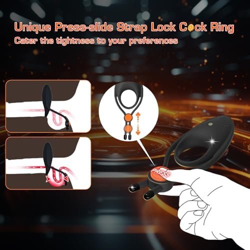 Lniiy Adjustable Vibrating Cock Ring For Penis Testicles Clitoral Stimulation, 10 Vibrations Silicone Pleasure Penis Ring Vibrator Couples Adult Sex Toys For Men Women, Cock Rings For Men Erection Sex - Image 3