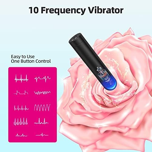 Sexpplis Bullet For Women Mini,Vibrate With 10 Powerful Modes Portable Magnetic Rechargeable,Waterproof Massager For Couples Black 4.80" - Image 3