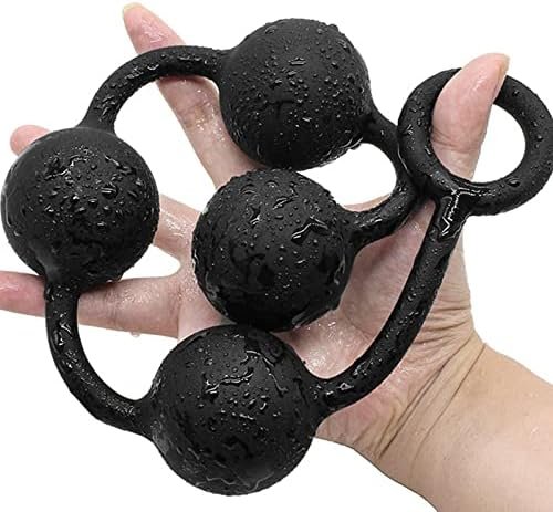 Elfzone Silicone Anal Beads - Large Butt Toys - Deep Tissue Massage And Wellness Relaxation, 4 Balls Sex Toy Anal For Back Pleasure, 3 Sizes