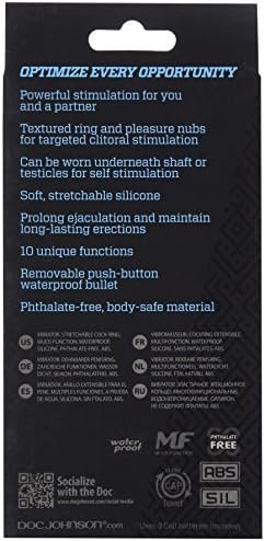 Doc Johnson Optimale - Vibrating C-Ring - Stretchable Silicone - Powerful And Removable 10 Function Bullet - Black - Image 3