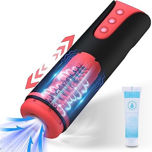Automatic Male Masturbator Cup - Pocket Pussy Male Stroker With 6 Thrusting & 3 Suction 10 Vibration, 3D Realistic Tunnel Adult Sex Toys For Male Sexual Pleasure