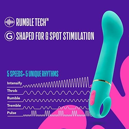 Blush Aria Flirty Af Silicone Vibrator - Rumbletech Powerful Rumbly 10 Vibration Settings - Curved For Perfect G Spot Stimulation - Ipx7 Waterproof - Finger Loop For Accessibility - Sex Toy - Image 3