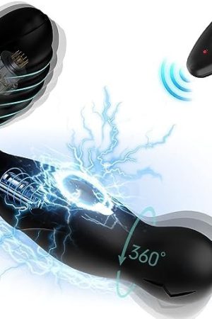 Rotating Prostate Massager,Anal Vibrator With Electric Shock,Anal Sex Toys For Anal Play With 16 Vibrating & 3 Rotating,Remote Control Vibrating Anal Butt Plug Adult Sex Toys For Men Women & Couples…