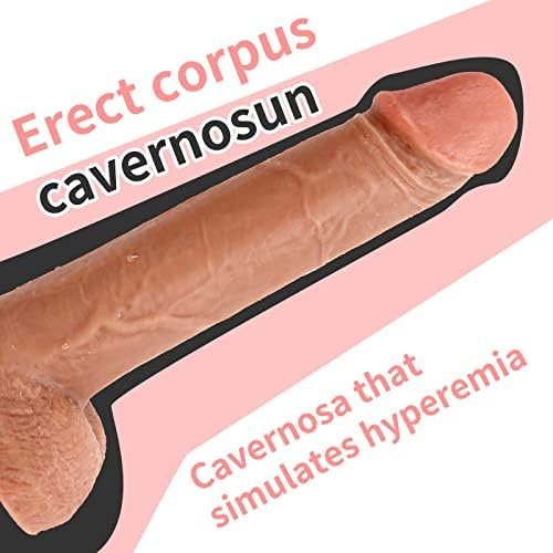 Anfei Realistic Silicone Dildo Body Safe Material Strong Suction Cup Flexible Cock With Curved Shaft Adult Sex Toy For Women 8.66 In - Image 3