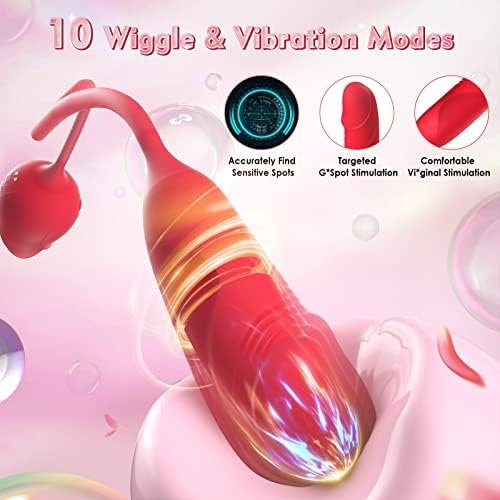 Realistic Dildo Vibrator Anal Sex Toys For Women Men - Quiet Nipple Massager Clitoral Rose Sex Stimulator With Mini Bullet G Spot Penis Vibrator Anal Plug, 10 Rotating & Vibrating Modes, Adult Toys - Image 3