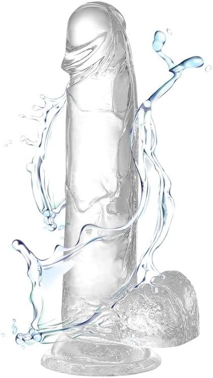 Dildo, Sexy Toys For Women, Clear Dildo, 8.5 Inch Big Thick Silicone Large Dildos With Powerful Suction Cups For Hand Free Play Super Soft Realistic Glass Dildo Sex Toys For Female Adult Toys, Clear
