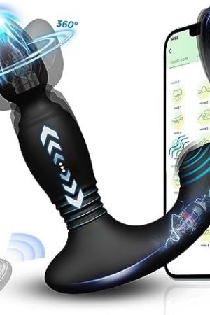 Prostate Massager Anal Plug With Cock Ring, Heseks Thrusting Vibrator Adult Toys With 9 Thrusting & Vibrating Modes, Sex Toys For Men Women Couples With Remote Control & App, Male Sex Toys Anal Toys