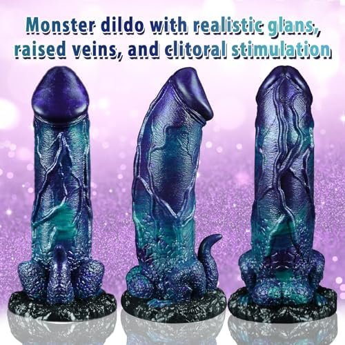 Huge Monster Dildo Thick Giant Anal Adult Sex Toys For Women & Men, 8.9In Big Long Fantasy Silicone Horse Knot Dildo Sex Machine, Alien Massive Suction Cup Penis Realistic Dildo For Anal & G Spot Play - Image 2