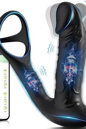 Prostate Massager Anal Vibrator With Penis Ring, 3 In 1 Anal Plug Sex Toy Anal Dildo With 9 Vibration Settings & Wiggle Motions Adult Toys, Anal Toys Butt Plug Male Sex Toys For Men, Adult Sex Toys