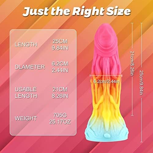 7.8" Fantasy Soft Realistic Dildo, Monster Dildos With Strong Suction Cup For Hands-Free Play, Lifelike Thick Dragon Dildo Harness Compatible Sex Toys For Men, Women G-Spot & Anal Play - Image 2