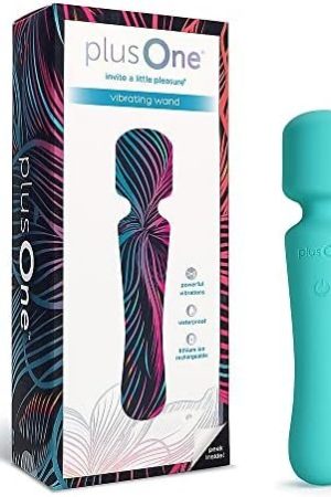 Plusone Wand Vibrator For Muscle Relaxation - Made Of Body-Safe Silicone, Fully Waterproof, Usb Rechargeable - Handheld Massager With 10 Vibration Settings, Teal