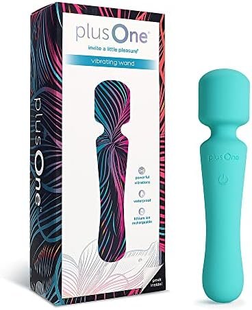 Plusone Wand Vibrator For Muscle Relaxation - Made Of Body-Safe Silicone, Fully Waterproof, Usb Rechargeable - Handheld Massager With 10 Vibration Settings, Teal