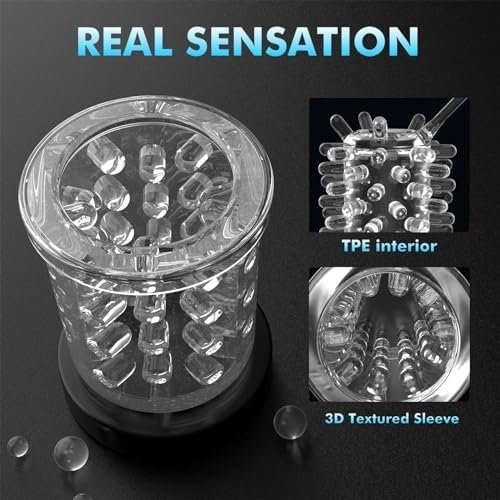 Automatic Male Masturbators Cup, Male Masturbator Toy With 7 Thrusting & Rotating, 50Db Quiet Hands Free Pocket Pussy Stroker, 3D Realistic Sleeve Adult Toys Male Sex Toys For Men Blue - Image 3