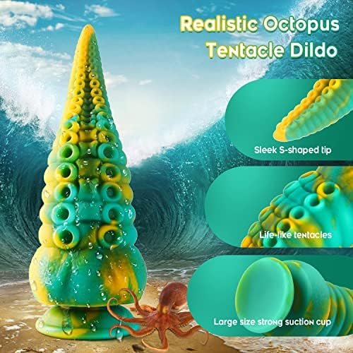 Tentacle Realistic Dildo For Women: 8.7" Big Anal Dildo With Strong Suction Cup, Huge Monster Liquid Silicone Anal Plug Prostate Massager For Hands-Free Play Adult Sex Toys For Women - Image 2