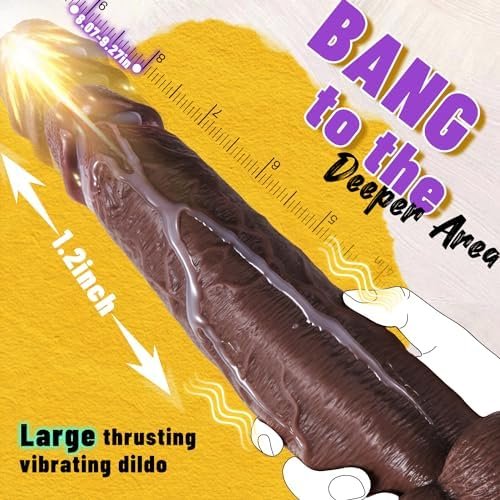 Lubisey 10.43" Thrusting Dildo Vibrator With 6 Thrusting Speeds & 10 Vibrations, Large Realistic Vibrating Dildo For G-Spot Anal Stimulation, Big Black Dildo With Remote Control Sex Toys For Women&Men - Image 2