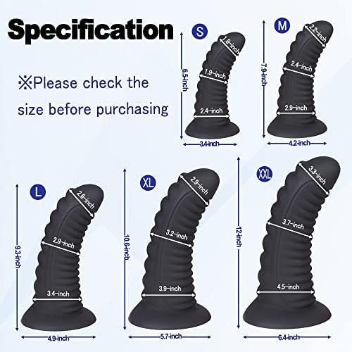 Tariss'S Dildo Soft Silicone Anal Plug With Strong Suction Cup For Hands-Free Play Butt Plug G-Spot Prostate Stimulation Massage Orgasm For Couple Women Adult Sex Toys Black L 9.3-Inch - Image 3