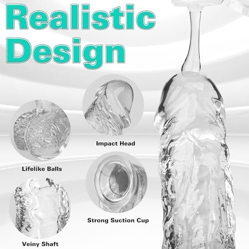 Clear Realistic Dildo, 7.3 Inch Feels Like Skin Body-Safe Material, With Strong Suction Cup For Hands-Free Play, Adult Sex Toys Suitable For Women Men Gay & Couple - Image 2