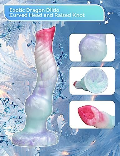 Dragon Dildo 9.25Inch Realistic Dog Dildo Fantastic Colorful Strap On Dildos, Thick Silicone Anal Dildos For Women And Men Couples - Image 3