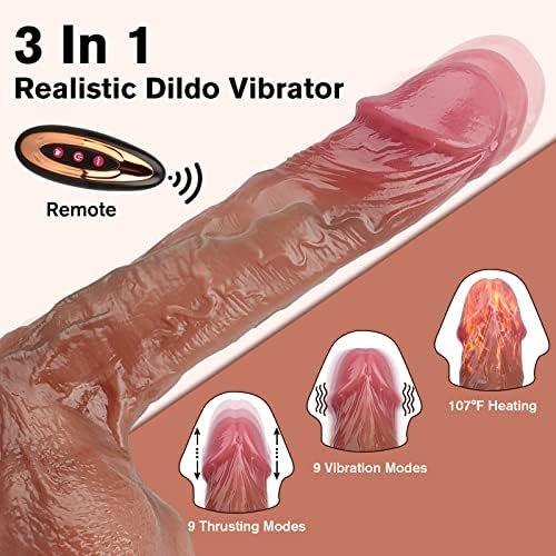 Realistic Dildo Sex Toy With 9 Thrusting & Vibrating Modes, G Spot Vibrator With App & Remote Control, Heating Dildo For Women Vagina & Men Anal Prostate Massager, 8.4'' Huge Penis Adult Toy Flesh - Image 2