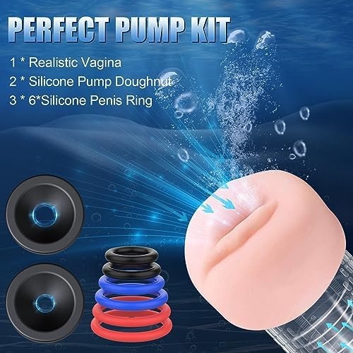Penis Pump Sex Toys - Water Electric Cock Pump Adult Toys With Pussy Sleeve Penis Rings, Water Penis Enlarger Dick Pump Penis Extender, Waterproof Penis Enlargement Pump Sex Toys For Men Couple - Image 3
