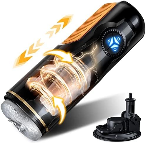 Automatic Male Masturbator, Male Masturbator Cup With 10 Thrusting & Rotating Separate Modes For Penis Stimulation, Hands Free Electric Male Masturbators For Men (Yellow)