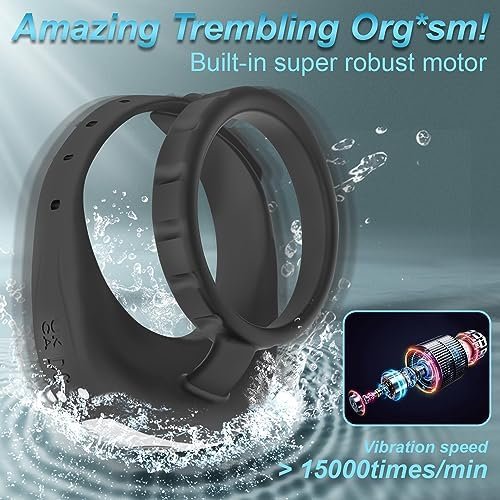 Vibrating Cock Ring, Adjustable Penis Ring Vibrator With 10 Intense Vibrations For Couples Women Men Pleasure, Adult Male Sex Toys Male Vibrator With Silicone Dual Ring For Men Longer Harder Stronger - Image 2