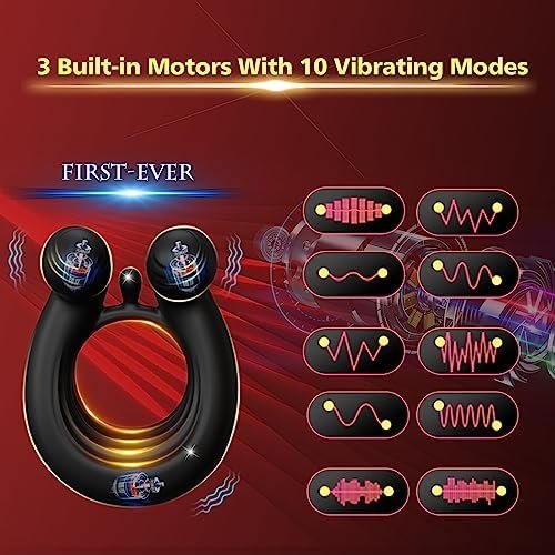 Triple Stimulation Vibrating Cock Ring, Couples Adult Sex Toys For Men Women, Silicone Penis Ring Vibrator Male Couple Sex Toy For Clitoris Testicles Pleasure, Cock Rings Vibrators For Men - Image 3