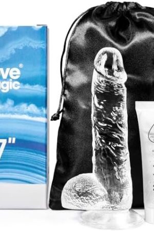 Clear Dildo Realistic Big Dildos Sex Toy Feels Like Skin, Suction Cup Dildo Anal Sex Toys Adult Toys For Hands-Free Play,Adult Toys Clear Dildo (8")