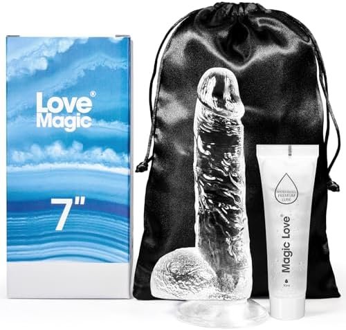 Clear Dildo Realistic Big Dildos Sex Toy Feels Like Skin, Suction Cup Dildo Anal Sex Toys Adult Toys For Hands-Free Play,Adult Toys Clear Dildo (8")