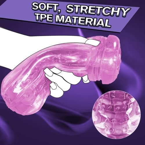 Manual Sucking Extrusion Male Masturbators, Portable Transparent Pocket Pussy Stroker With Vagina Textured Blowjob Sex Toys Penis Tpe Masturbation Sleeve For Men (Pink) - Image 2