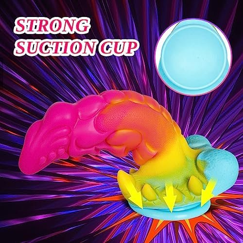 Large Realistic Dragon Dildo - 9.2 Inch Silicone Lifelike Fantasy Dildo, Soft Liquid Material Dildo With Textured For G-Spot Stimulator, Suction Cup Toys For Women, Men - Alien And Thick Dildos - Image 2