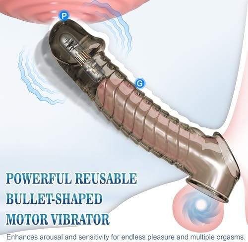 Celldance Sex Toys For Men Reusable Penis Sleeve With Vibrator Penis Ring, 2 Pack Cock Extender Penis Enlarger, Elastic To Enlarge Prolong, Adult Toy For Couples Pleasure, Juguetes Sexuales - Image 3