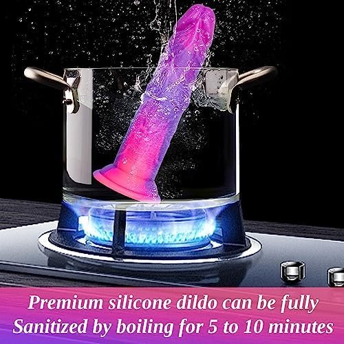 Liquid Silicone Realistic Anal Dildo With Strong Suction Cup For Hand-Free Play, 8 Inch Soft G Spot Dildo For Women Men Lesbians, Realistic Lifelike Penis Pink Thick Dildo Adult Sex Toys For Couples - Image 3
