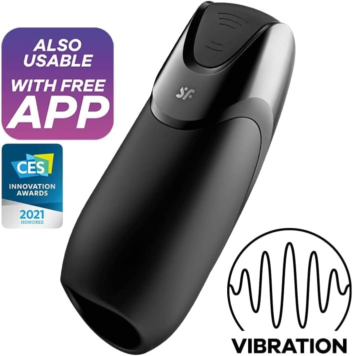 Satisfyer Men Vibration + | Vibrating Masturbator | Connect App | 14 Programs | Waterproof (Ipx7) | Rechargeable Battery | Skin-Friendly Silicone - Image 2