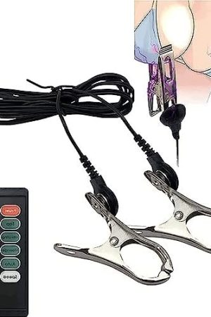 Electric Shock Nipple Clamps Clip Adjustable Current Level Nipple Jewelry Non Piercing, Suitable For Ladies Own Use And Flirting With Couples Adult Sex Toy (B)