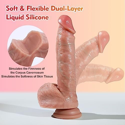 Adult Sex Toys Realistic Dildos - Feels Like Skin Lifelike Silicone Suction Cup Dildo For G Spot Anal Vagina Stimulation, Female Dildos Sex Toy, Adult Women Sex Toys & Games For Women Couples Pleasure - Image 3