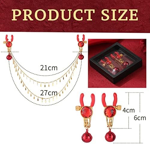 Jesakmie Nipple Clamps, Adjustable Pressure Breast Nipple Stimulator Non Piercing Nipple Rings Decorative Clip For Women/Men Pleasure Toys (Pearl Nipple Clips) - Image 3