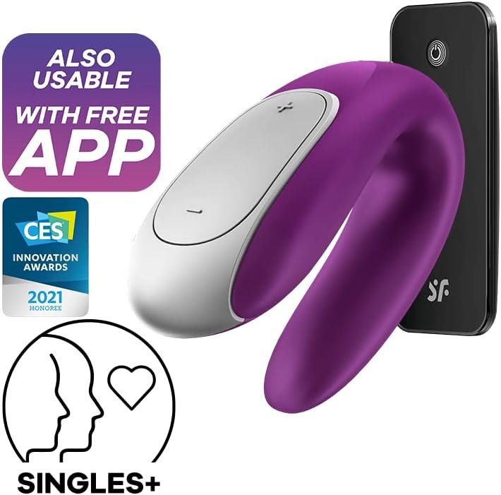 Satisfyer Double Fun Couples Vibrator With App Control And Wireless Remote - G-Spot And Clitoral Stimulation, Partner Toy, U-Shape - Compatible With Satisfyer App, Waterproof, Rechargeable (Black) - Image 2